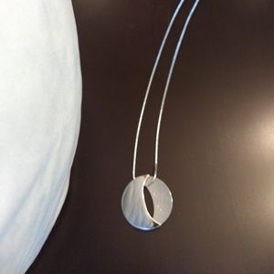 Lia Sophia Large Silver Pendant Necklace